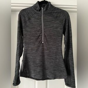 Athleta Mendoza Half Zip Pullover Space Dye Grey